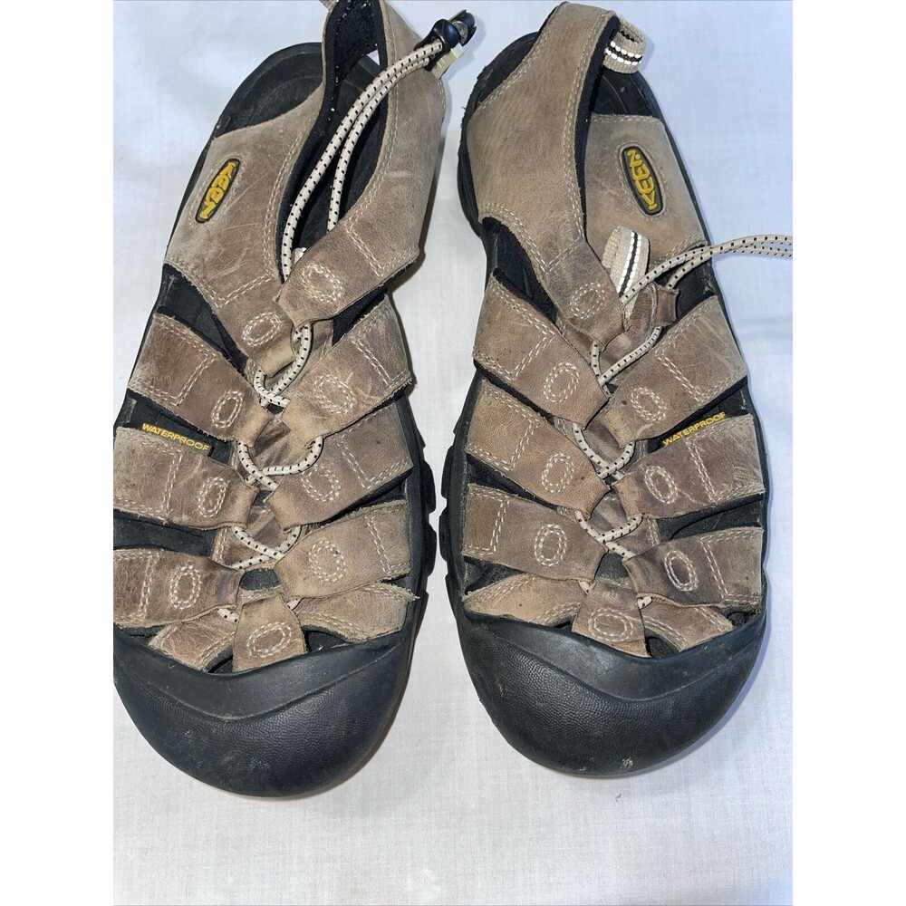 Keen River Sandals Men’s Size 10.5 M Tan Leather Waterproof Cinch Strap - Picture 7 of 12